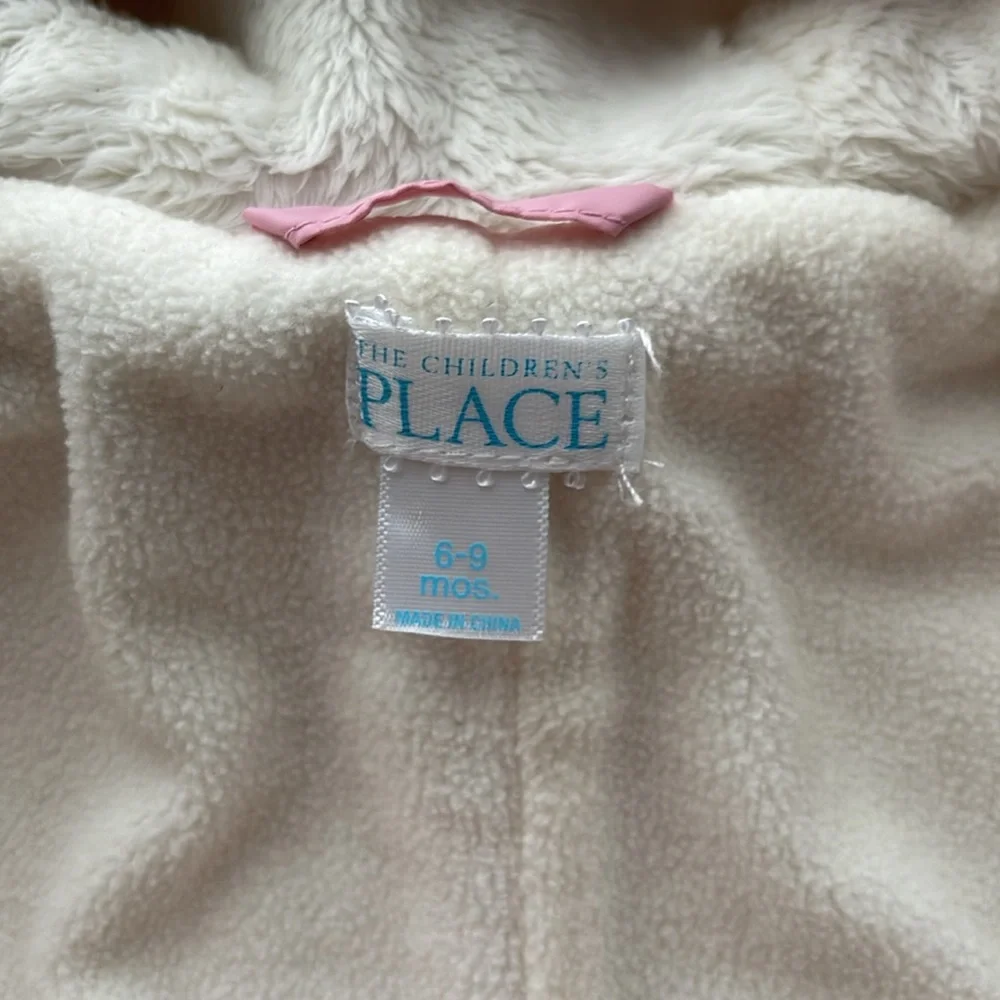 The Children’s Place Baby Hooded Winter Romper Pink Baby Girl Size 6-9M
